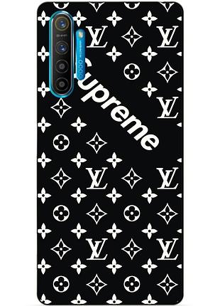 Силиконовый чехол бампер для realme xt с рисунком supreme