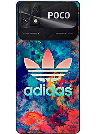 Силіконовий бампер чохол для xiaomi poco c40 з малюнком адідас