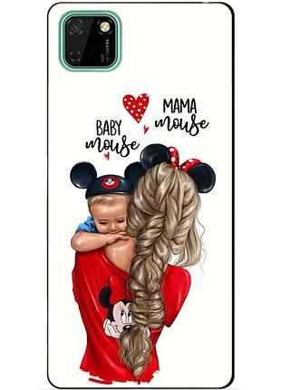 Силіконовий чохол бампер для huawei y5p з малюнком мама і малышь