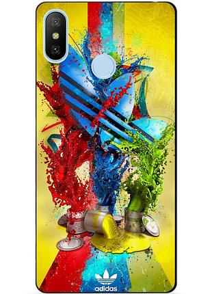 Силиконовый бампер чехол для xiaomi mi a2 lite с рисунком adidas