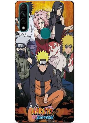 Силиконовый бампер чехол для oppo a31 с рисунком naruto