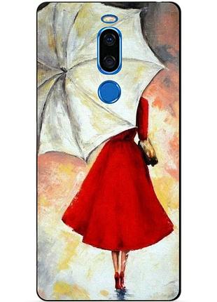 Чехол силиконовый для meizu x8 с рисунком под зонтом