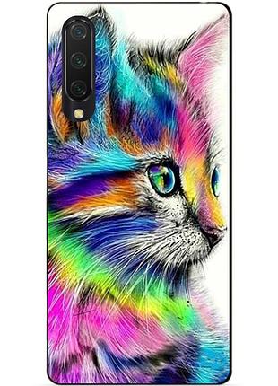 Силиконовый бампер чехол для xiaomi mi 9 lite с рисунком акварельный котик