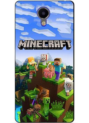 Силіконовий бампер чохол для meizu m3 note з малюнком minecraft