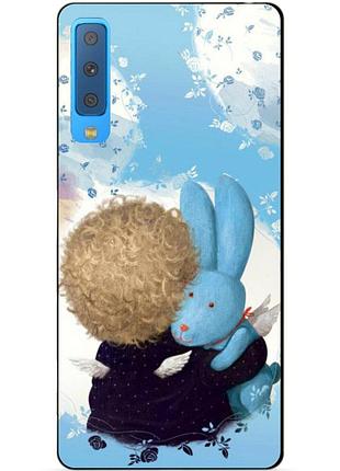 Силиконовый бампер для samsung a7 2018 galaxy a750 с рисунком любимый зайка