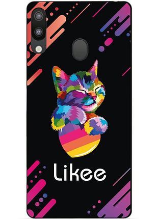 Силиконовый бампер чехол для samsung m20 2019 с рисунком likee