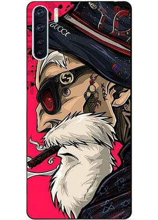 Силиконовый бампер чехол для oppo a91 с рисунком дед в панаме