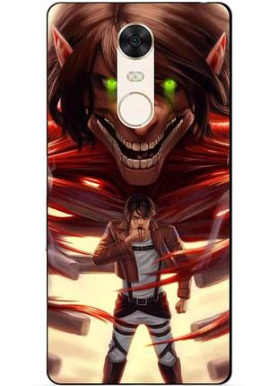 Силиконовый бампер чехол для xiaomi redmi 5 plus с аниме attack on titan
