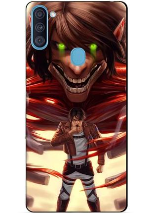 Силиконовый бампер чехол для samsung a11 galaxy a115f с аниме attack on titan