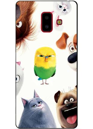 Силиконовый бампер чехол для samsung j6 plus galaxy j610 с рисунком тайная жизнь домашних животных