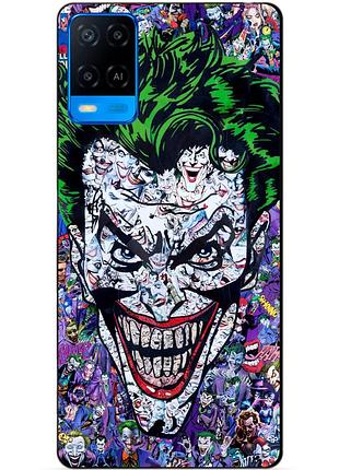 Силиконовый бампер чехол для oppo a54 с рисунком джокер