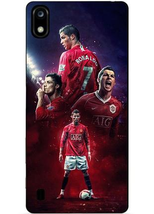 Силиконовый чехол бампер для zte blade a7 2019 с рисунком ronaldo mu