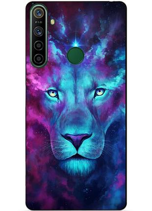 Силиконовый чехол бампер для realme 5i с рисунком космический лев