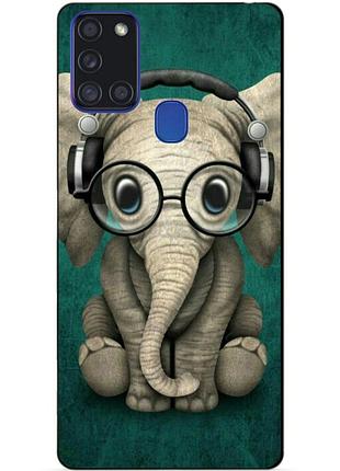 Силіконовий бампер чохол для samsung a21s з малюнком слоник