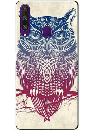 Силиконовый чехол бампер для huawei y6p с рисунком сова
