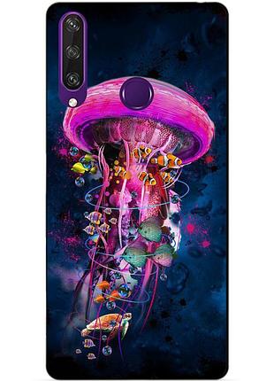 Силиконовый чехол бампер для huawei y6p с рисунком медуза