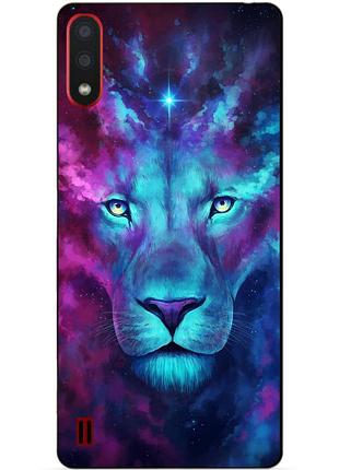 Силиконовый бампер чехол для samsung a01 galaxy a015f с рисунком космический лев