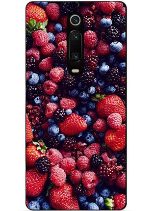 Силиконовый чехол бампер для xiaomi mi 9t/k20/mi 9t pro/k20 pro с рисунком ягоды