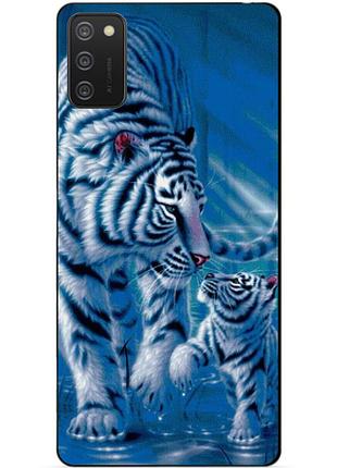 Силиконовый бампер чехол для samsung a02s с рисунком тигры