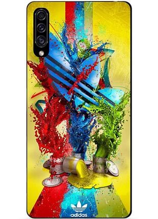 Силиконовый чехол бампер для samsung a30s 2019 galaxy a307f с рисунком adidas