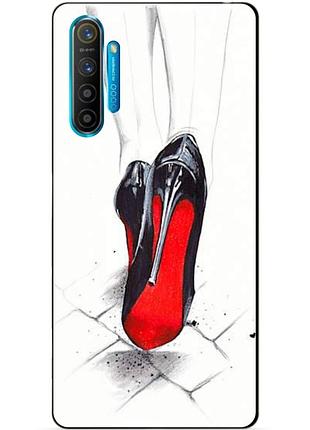 Силиконовый чехол бампер для realme xt с рисунком лабутены