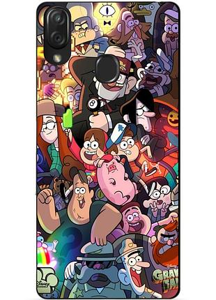 Силиконовый бампер чехол для zte blade v10 vita с рисунком gravity falls