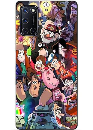 Силиконовый бампер чехол для oppo a52 с рисунком gravity falls