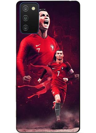Силиконовый бампер чехол для samsung a03s с рисунком ronaldo