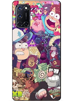 Силиконовый бампер чехол для oppo a52 с рисунком гравити фолз
