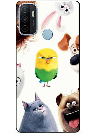 Силиконовый бампер чехол для oppo a53 с рисунком тайная жизнь домашних животных