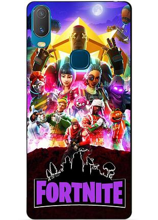 Силиконовый бампер чехол для vivo y11 с рисунком fortnite
