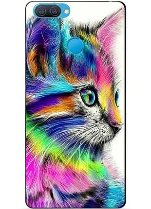 Силиконовый бампер чехол для oppo a12 a5s с рисунком акварельный котик