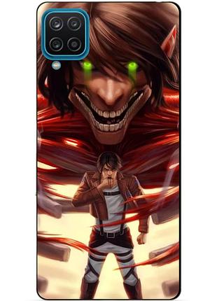 Силиконовый бампер чехол для samsung a12 galaxy a125f с аниме attack on titan