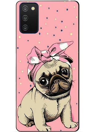 Силіконовий бампер чохол для samsung a03s з малюнком мопс