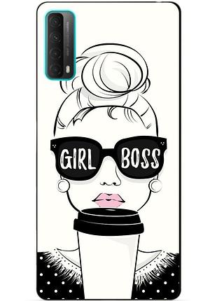 Силиконовый бампер чехол для huawei p smart 2021 с рисунком girl boss