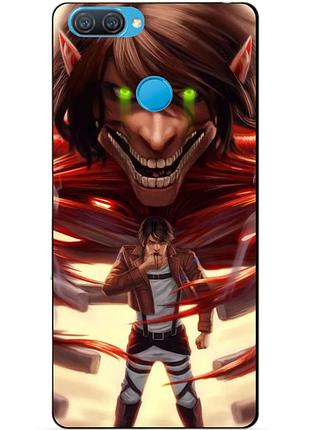 Силиконовый бампер чехол для oppo a12 с аниме attack on titan