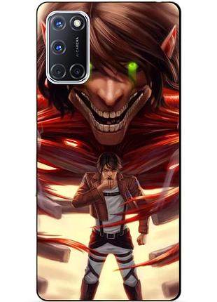 Силиконовый бампер чехол для oppo a72 с аниме attack on titan