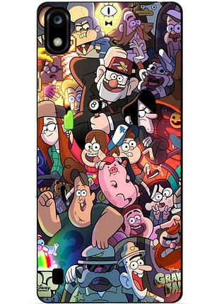 Силиконовый бампер чехол для zte blade a7 2019 с рисунком gravity falls