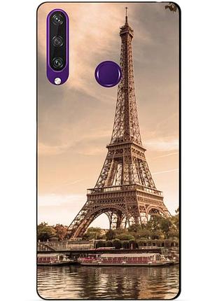 Силиконовый чехол бампер для huawei y6p с рисунком париж