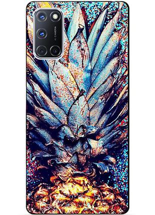 Силиконовый бампер чехол для oppo a72 с рисунком ананас