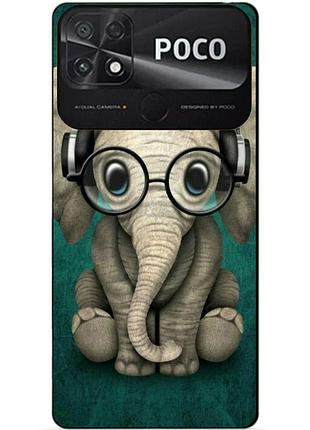 Силіконовий бампер чохол для xiaomi poco c40 з малюнком слоник