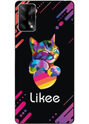 Силиконовый бампер чехол для oppo a74 с рисунком likee