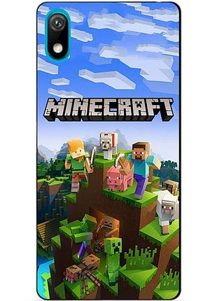 Силіконовий бампер чохол для huawei y5 2019 з малюнком minecraft