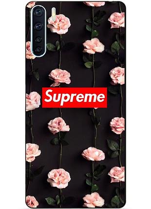 Силіконовий бампер чохол для oppo a91 з малюнком supreme