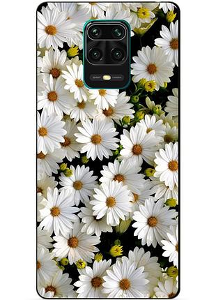 Силіконовий бампер чохол для xiaomi redmi note 9s/note 9 pro з малюнком ромашки