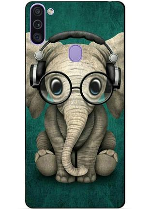 Силіконовий бампер чохол для samsung m11 з малюнком слоник