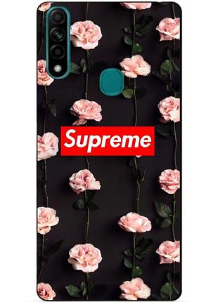 Силіконовий бампер чохол для oppo a31 з малюнком supreme на трояндах