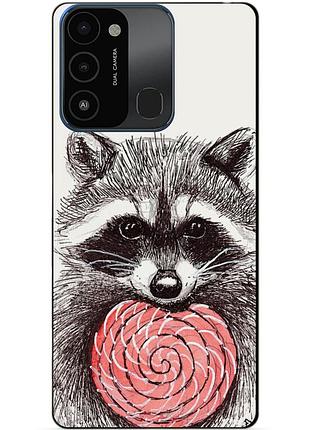 Силіконовий бампер чохол для tecno spark go 2022/spark 8c з малюнком єнот