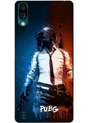 Силиконовый бампер чехол для zte blade a51 lite с рисунком pubg