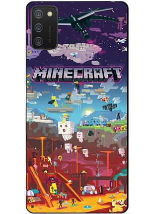 Силиконовый бампер чехол для samsung a02s с игрой minecraft